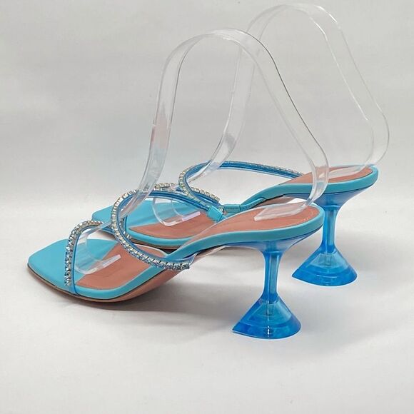 Amina Muaddi Gilda embellished PVC mules size 38 - Picture 10 of 16